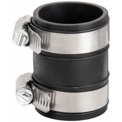 FERNCO Flexible Pipe Straight: PVC, For 1 1/4 in Pipe, Iron/PVC/Steel - Flexible Transition Pipe Fittings