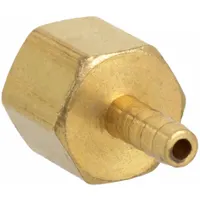 Steel barbed hydraulic hose fitting for connecting -2 dash size hose (1/8 in I.D.) to NPT threaded ports. Features a male x female gender with Hose Barb x NPT connection type. Used in hydraulic systems for fluid conveyance in industrial machinery and mobile equipment