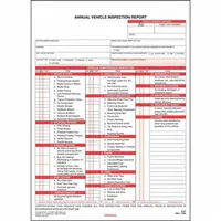 JJ KELLER Vehicle Inspection Report: Carbonless, Annual Vehicle Inspection Report, 2-Ply, 3127