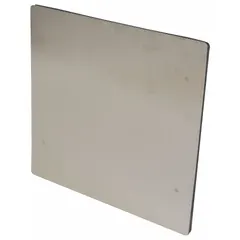 Silver steel panel for servicing cleanroom telephones. Provides access to internal components while maintaining cleanroom integrity. Compatible with models 31EW41, 31EW42, 45KG75, and 45NP27.