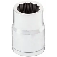 WESTWARD Socket: SAE, 3/8 in Drive Size, 1/2 in Socket Size, 12-Point, Std, Chrome, 1 in Overall Lg (MPN 53YT05)
