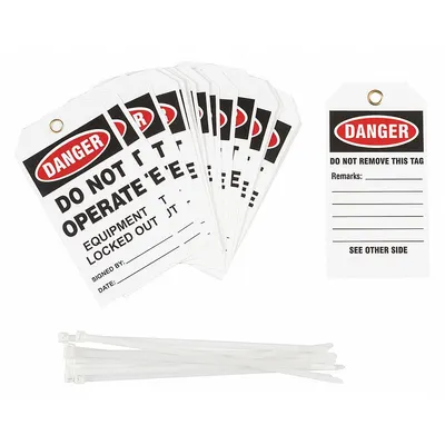 BRADY Danger Tag: Danger, Danger Do Not Operate, Polyester, Write-On Surface - Safety