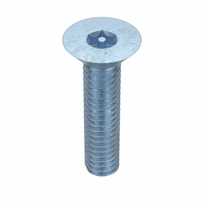 TAMPER PRUF SCREW Machine Screw: #8-32 Thread Size, 3/4 in Lg, Steel, Zinc-Plated, Flat, Torx/Star - Flat Head Machine Screws