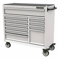 WESTWARD Rolling Tool Cabinet: Silver / Silver Drawer, 42 in W x 18 7/8 in D x 40 in H, 11 Drawers