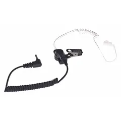Clear ear-hook style earpiece with 3.5 mm standard connector. Designed for audio monitoring with ICOM F4400D series radios. No push-to-talk function, enabling discreet listening in security or event settings.