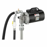 DAYTON Electric Drum Pump: Pump with Hose & Nozzle, 1/2 hp HP, 115 V AC, 4 gpm, Aluminum
