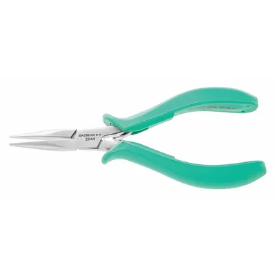 EXCELTA Chain Nose Plier: ESD-Safe, 1/2 in Max Jaw Opening, 5 3/4 in Overall Lg - Chain-Nose Pliers