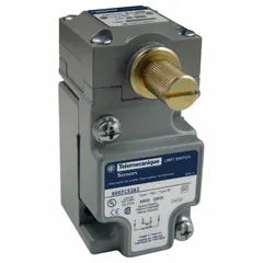 TELEMECANIQUE SENSORS Plug-In Limit Switch: Roller Lever, Metallic, Maintained, Plug-In, 9007C (MPN 9007C52C). Key specifications — Brand: TELEMECANIQUE SENSORS; Manufacturer Part Number: 9007C52C; Action: Maintained; Actuator Style: Rotary Lever; Pretravel: 45°; Series: 9007C; Total Travel: 90°; Body Style: X.