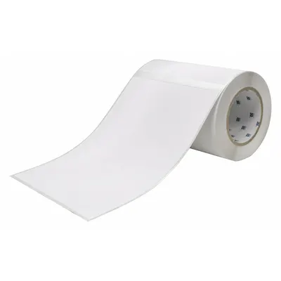 BRADY Pre-Cut Label Stock Roll: 7 in x 10 in, Acrylic, Permanent Adhesive, 100 Labels - Brady Inkjet Precut Label Rolls