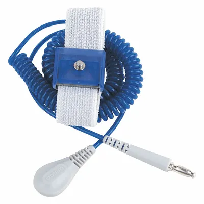 DESCO Static Control Wrist Strap: Polypropylene, Dark Blue, 13 in Strap Lg - Max - Elastic Antistatic Wrist Straps
