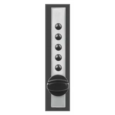 SIMPLEX Cabinet Lock: Satin Chrome, Spring Latch, 5 1/4 in Body Ht, 7/8 in Body Wd - Mechanical Keypad Cabinet & Locker Locks