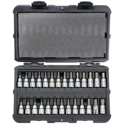 WESTWARD Socket Bit Set: 26 - 50 Pieces, 3/8 in Drive Size, 27 Pieces - Hex Bit Socket Sets