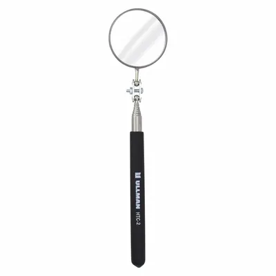 ULLMAN Inspection Mirror: 2 1/4 in Dia Mirror Size, Mirr. Mat. Glass - Standard Inspection Mirrors
