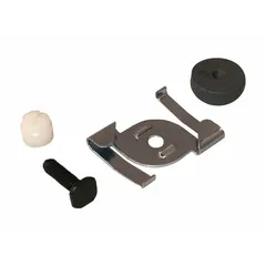 Silver grid-ceiling mounting clip for 15/16 in inverted T-bar drop ceilings. Used to secure track lighting or other fixtures to suspended ceiling grids in commercial or industrial spaces.