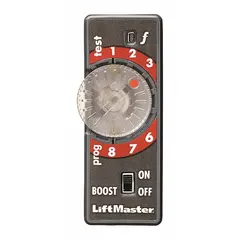 This lead-in vehicle detector operates on 12V DC and is designed for use with automated gate and barrier systems. It senses vehicles via an inductive loop to trigger opening, closing, or safety functions in access control applications. Dimensions: 1 in overall height, 8 in x 3 in.