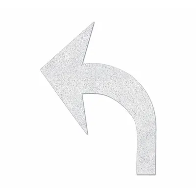 RAE Preformed Thermoplastic Pavement Markings: Left Turn Arrow, White, 4 ft Lg - Pavement Pre-Determined Messages