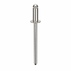 Inch-dimensioned blind rivet with a domed head, 0.122" diameter, 1.409" overall length, and 5/16" body length. Supplied in a 500-piece pack. Used for fastening where only one-sided access is available, joining sheet metal, plastic, or composites.