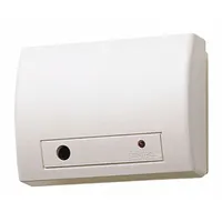 The LINEAR DXS-91 is a glass break detector transmitter for security systems. It detects the sound or vibration of breaking glass and triggers an alarm. Powered by a CR2450 lithium battery, it has an overall width of 4 1/2 inches. Suitable for protecting windows and glass doors in commercial or industrial facilities