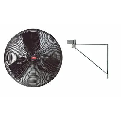 Dayton Mounted Fan: 18 in Blade Dia, 120V AC, 1/8 hp Motor HP, Wall Mount, Non-Oscillating - Standard Industrial Wall-Mount Fans