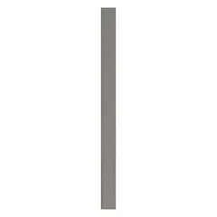 This pilaster is a structural component for commercial bathroom partitions, providing support and privacy in restroom stalls. It features a polymer inner core with a pebble-textured charcoal finish. Dimensions: 82 inches height, 6 inches width, 1 inch thickness.
