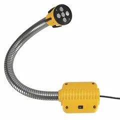 LED gooseneck arm dock light with 42-inch reach, delivering up to 788 lumens at 15 W. Operates on 120V AC. Infinitely adjustable positioning allows precise direction of light for loading docks, warehouses, and industrial workstations.