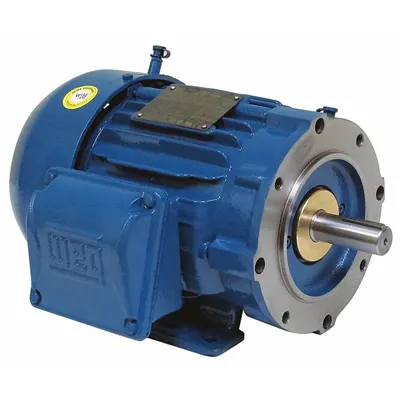 WEG General Purpose Motor: Rigid Base Mount, Totally Enclosed Fan Cooled, 5 hp - Rigid Base 3-Phase General Purpose AC Motors