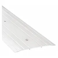 This 6 ft long aluminum saddle threshold features a fluted transition type. It is used to seal the gap under doors and provide a smooth transition between different flooring surfaces in commercial and industrial settings