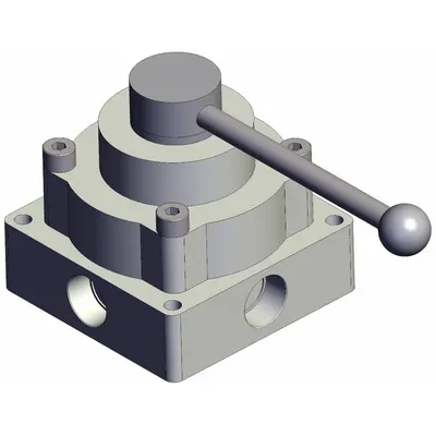 SMC Hand Valve: VH Series, Lever Actuator, 1 in NPT, Side-Ported Body - VH Series Manual Air Control Valves