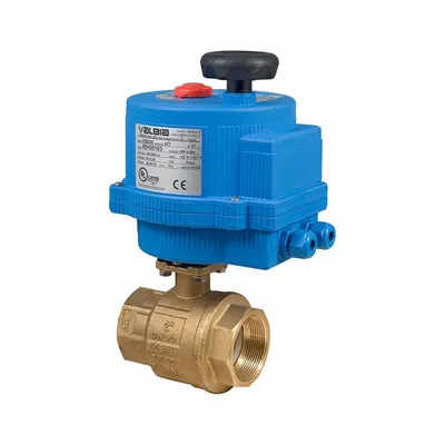 BONOMI Electrically Actuated Two-Way Ball Valve: 3/8 in, Brass, 24V AC/DC, FNPT x FNPT - Brass Electrically-Actuated Ball Valves