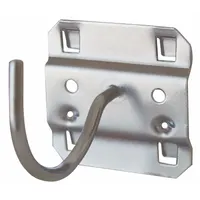 APPROVED VENDOR Curved Pegboard Hook: 4 in x 2 1/4 in, Screw-In, Surface, Silver