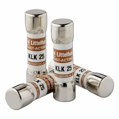 Midget, fast-acting cylindrical fuse rated at 200 mA, 600 V AC, and 500 V DC. Dimensions: 13/32 in x 1 1/2 in. Used for overcurrent protection in control panels, power supplies, and branch circuits where rapid response to faults is required.