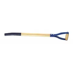 Steel replacement handle for spading forks. Bent D-Grip configuration provides leverage for digging and turning soil. 30-inch length suited for heavy-duty garden work.
