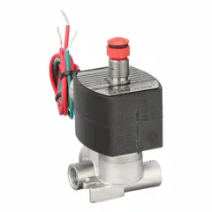 This 3-way/2-position normally closed solenoid valve from REDHAT features a 1/4 in pipe size and operates on 24V DC. The explosion-proof and watertight coil enclosure allows use in hazardous environments. Typical applications include controlling flow of air, water, or light oil in industrial automation and process control systems.