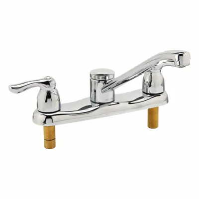 MOEN Straight Kitchen Faucet: M-Bition, Brass, Widespread, Deck, 3 Mounting Holes - Centerset Kitchen Faucets