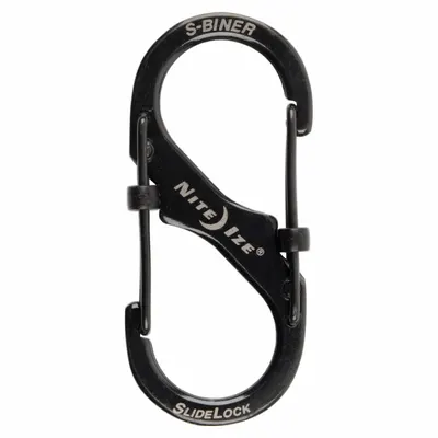 NITE IZE Double Carabiner: 10 lb Working Load Limit, Wire Gate, Stainless Steel - Load Rated S-Hook Double Snap Hooks