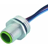 MURRELEKTRONIK Cordset: M12 Male – Front Mounting Receptacle, A, 8 Pins, 1 m Wire Lead Lg (MPN 7000-17162-9730100)