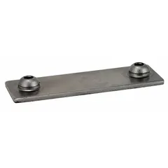 A weld plate used in plumbing systems for attaching components to surfaces. Typically employed in pipe support and anchoring applications where a secure welded connection is required.