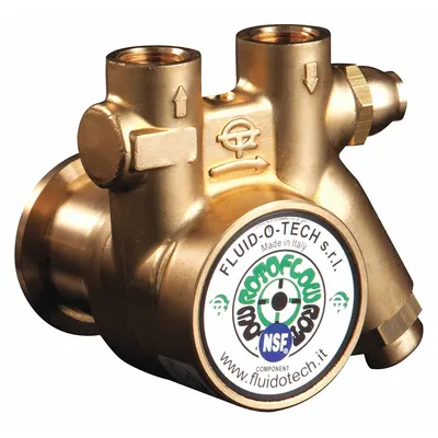 FLUID-O-TECH Rotary Vane Pump: Direct Drive, Low-Lead Brass Body, 3/8" NPT - Carbonator Mount Rotary Vane Pump Heads