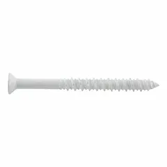 These flat-head screw anchors are designed for fastening fixtures, brackets, and equipment to concrete, brick, or block. Each anchor measures 3/16 inch in diameter and 4 inches in overall length, with a case-hardened steel construction and zinc-plated finish for corrosion resistance. The pointed tip and Torx drive facilitate installation, and the anchors are removable. Supplied in a 500-piece pack.
