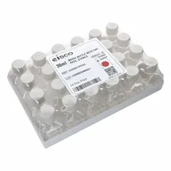 Approved Vendor Media Bottle, 30 mL, PETG, Sterile, Tamper-Evident HDPE Closure, Graduated