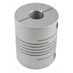 Flexible coupling for connecting rotating shafts in industrial automation and motion control systems. Compensates for minor misalignment, reduces vibration, and protects connected equipment. Outside diameter: 30 mm. Material: aluminum.