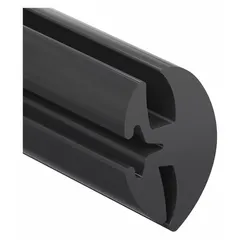 This two-piece key-locking gasket is made of EPDM rubber and measures 1.06 inches in height by 100 feet in length. It is designed to seal and cushion gaps in enclosures, panels, and doors. Key not included.