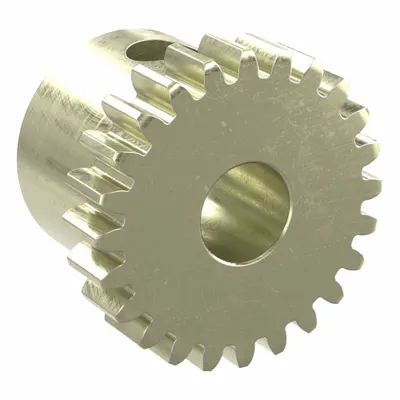 KHK GEARS Spur Gear: Module m 0.5, 24 Teeth, 4 mm Bore Dia, Brass, 20° Pressure Angle - Metric Spur Gears with Standard Hub