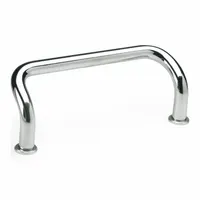 JW WINCO Pull Handle: Threaded Holes, Steel, Silver, 7.87 in Mounting Hole Center to Center, 0.47 in (MPN 425.1-12-200-CR)