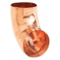 Wrot copper elbow for drain, waste, and vent systems. Connects 3-inch CTS copper tube with cup and female-threaded ends. Used to change flow direction in DWV plumbing