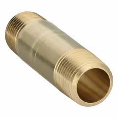 Brass pipe nipple with 1/2 in nominal pipe size, 3 in overall length, and Male NPT x Male connections. Rated for maximum operating pressure of 1,000 psi and maximum steam pressure of 1,000 psi. Used in instrumentation and industrial piping systems for connecting male NPT threaded components in pneumatic, hydraulic, and steam applications.