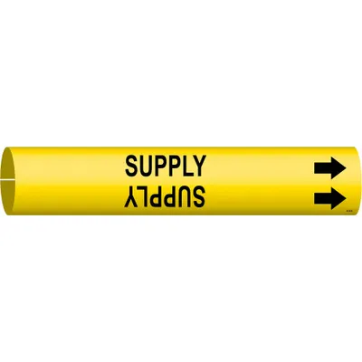BRADY Supply Snap-On Pipe Marker - Supply Snap-On Pipe Markers