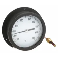 APPROVED VENDOR Analog Panel Mount Thermometer: 30°F to 180°F, ±1°F Scale Division, 6 in Dial Dia (MPN 13G216)