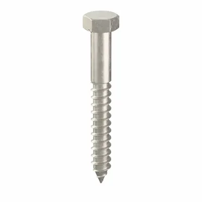 FOREVERBOLT Hex Head Lag Screw: 3/8 in Size, 3 in Lg, Stainless Steel, NL-19 - 18-8 Stainless Steel Hex Head Lag Screws