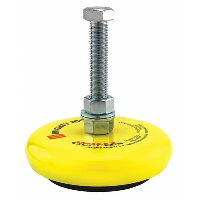 80/20 Anti-Vibration Leveling Foot: 10 Series/15 Series, Rubber/Steel, 6 in x 6 in x 5 57/64 in - Pivot Leveling Feet